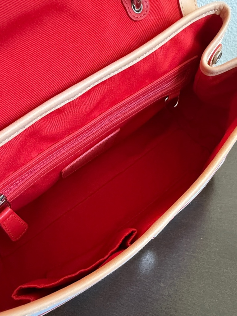 VINTAGE Coach Pink Multi-Stripe Leather-Trim Satchel with Floral Charm(LIKE NEW) - Picture 9 of 16